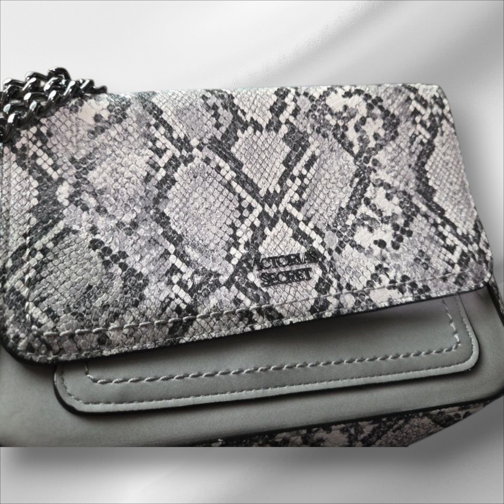 Victoria's Secret Snake Print Clutch - Black and Gray